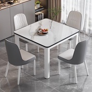 Small Apartment Simple 2 People Rental Room 4 People Household Rock Square Table Modern Board Eating