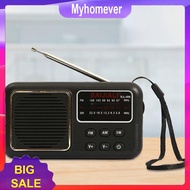 [MYHO] Mini Portable Radio Full-Wave Band Battery 500mAh Pocket Radio FM Radio Receiver