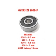 LAHER LAHAR BEARING 6201 6301 6300 RS OVERSIZE LEBIH BESAR 0.5 1 MM 6301 MODIF LUBANG 15 6202 LUBANG