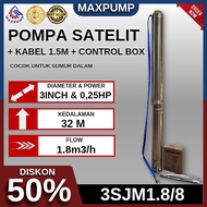 MAXPUMP Pompa Sumur Bor 3 Inch Stainless Pompa Satelit Pompa Sibel 220V Non Kabel