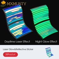 MXMUSTY Laser Glow-in-the-dark Sticker, Rainbow Reflective Laser Glow Rainbow Reflective Sticker, Rim Sticker Rainbow Luminous Laser Bicycle Reflective Sticker Mountain Bike