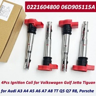 4PCS Ignition Coil 0221604800 06E905115E 06D905115G 06D905115A 06D905115B For Audi A3/4/5/6/7/8 TT Q