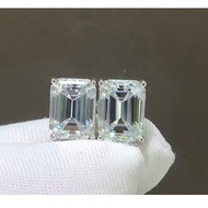 Total 10ct Emerald cut moissnaite Stud earrings 5ct+5ct moissanite diamond earrings