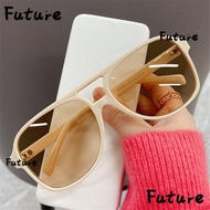 FUTURE Oversized Pilot Sunglasses, UV400 Protection Classic Big Shades, Fashion Double Bridge 70s Su