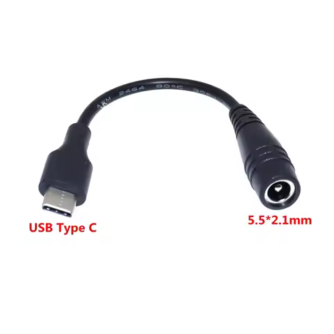 DC Type-c Female To 5.5*2.1 Female Cables 5521 Power Jack DC Power Conector 5.5x2.1 Adapter USB Type