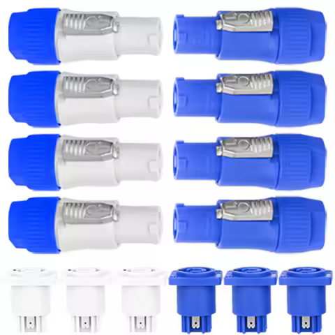 5pcs Powercon Connector 3 Pin Power Plug Adapter Lockable Cable Connector Chassis Socket NAC3FCB 3pi
