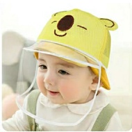 *Ready Stock* Dual Use Hat with face shield for baby prevent droplets dust wind 多用途婴儿防护帽子防护罩防飞沫