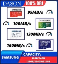 Samsung Memori Kartu Memori 32GB/64GB/128GB/256G/512G TF Micro SD Card