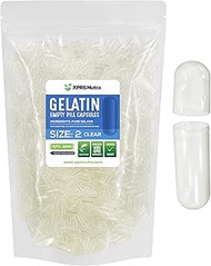 XPRS Nutra Size 2 Empty Capsules - Clear Empty Gelatin Capsules - Capsules Express Empty Pill Capsul