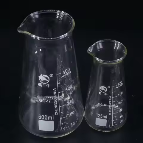 125ml 250ml 500ml Lab Boro GG17 Glass Conical Beaker With Three-corner Philips Chemi Ware Labware Gl