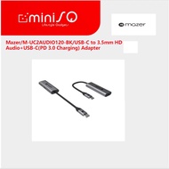 Mazer/M-UC2AUDIO120-BK/USB-C to 3.5mm HD Audio+USB-C(PD 3.0 Charging) Adapter - Black