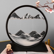 3D Flowing Sand Ornament 7 Inch Art Painting Deep Sea Sandscape Moving Sand Picture Hourglass Rectan