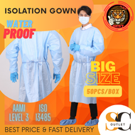ชุดกาวน์กันน้ำ เสื้อกาวน์ใยสังเคราะห์ ใช้แล้วทิ้ง Isolation Gown Laminate 40 gsm. medical grade ppe