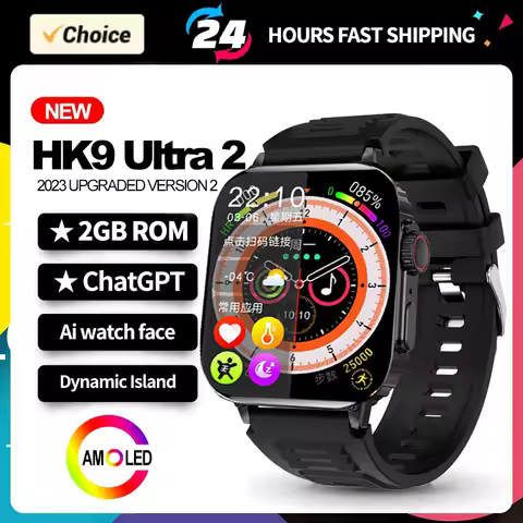 New HK9 Ultra2 Smart Watch Men AMOLED Screen ChatGPT NFC Bluetooth call 2GB ROM Original watches PK 