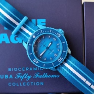 New SCUBA FIFTY FATHOMS BLUE LAGOON Fashion Sports Watch Full Function Chronograph Quartz Movement W