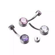 Navel Jewelry Body Piercing ASTM F136 Titanium Double Opal Gem Stone White/Pink/Blue/Purple Colors R