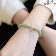 Gelang Tangan Manikmanik Batu Giok Hetian Warna Hijau Untuk Wanita