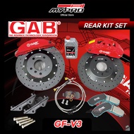 GAB Forged Brake Caliper Kit Rear Kit Set Rear Rim GF-3+ 345mm 355mm 380MM for 17inch 18inch 19inch