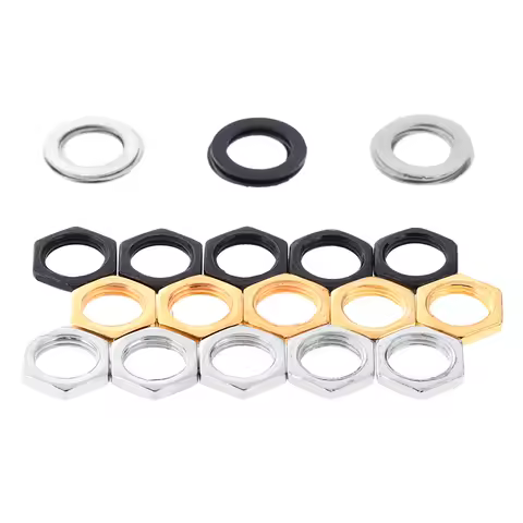 ★▲5Pcs Electric Guitar Output Input Jack Socket Nuts Washers Gaskets Part