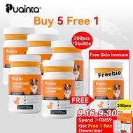 PUAINTA Dog Skin & Immune Support Vitamin Tablets Itchy Skin Relief Tablet for Skin Allergy Itching 