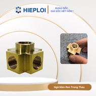 13mm Brass Internal Thread Connector - 5-Way Brass Internal Thread Connector, 13mm Internal Thread T