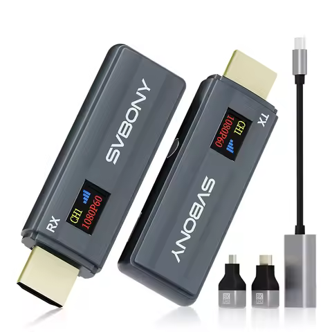 Svbony ST2 HD Wireless Extender Kit HDMI Transmission System with 0.42”OLED Color Display 5G 1080P O