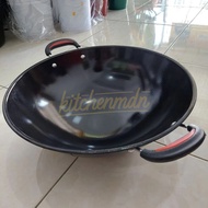 Black Wok 34cm 38cm Thick Honeycomb Boss King High Quality - KitchenMdn