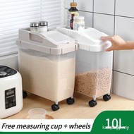 10KG Kitchen Storage Container Insect-Proof Moisture-Proof Rice Box With Wheel Sealed Cereals Bucket