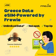 Greece eSIM Data Roaming | High-Speed Data | Topup Available | QR Code via Email - Powered by Frewie