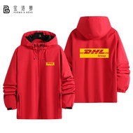 DHL Logistics Express Cargo Merchandise Customized Soft Shell Jacket 4D Ultra-High Definition Printe