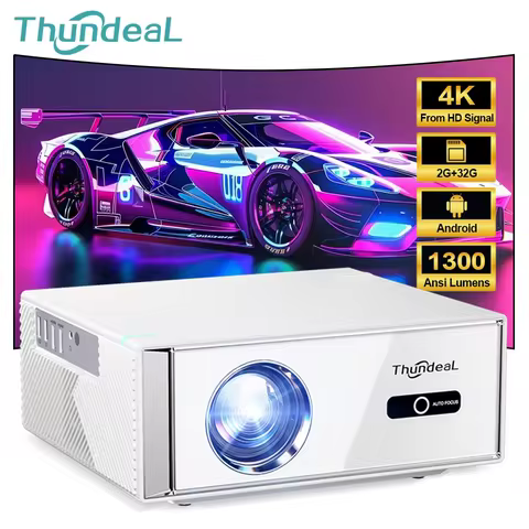 ThundeaL TD95W FHD Portable Projector Full HD 1080P 4K 1300 Ansi WiFi Android Mini Beam Projector TD