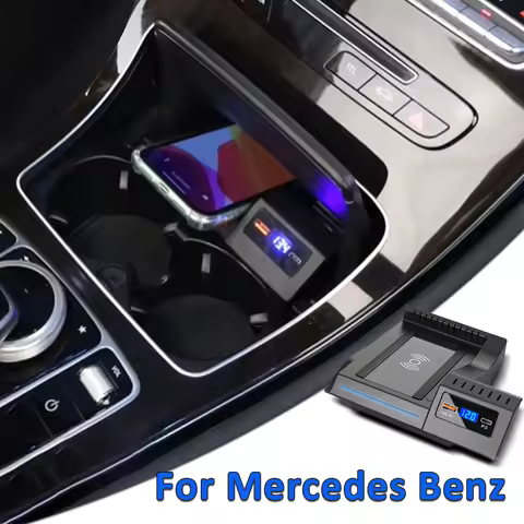 Car Fast wireless charger For Mercedes Benz AMG W205 C43 C63 AMG GLC 43 C63 X253 C Class phone Holde