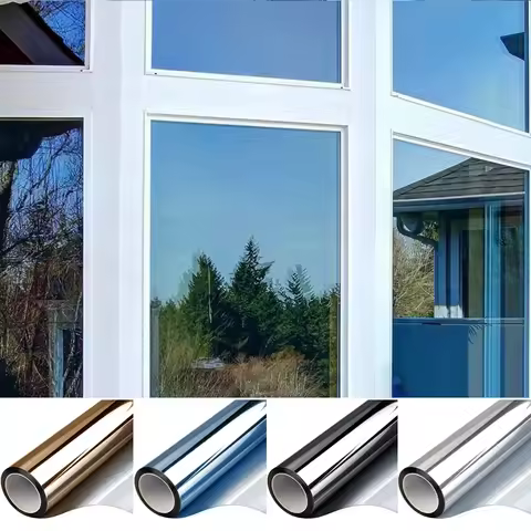 2/3/5 Meter One Way Mirror Window Film UV Blocking Glass Vinyl Heat Control Adhesive Film for Home R