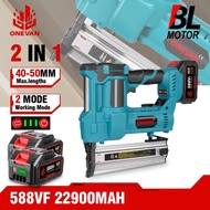 ONEVAN Brushless Electric 2in1 Nailer/Stapler Gun F15-50 K410-438 Cordless Nail Gun With 4 Mode Nail