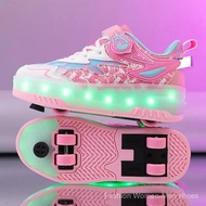 Children'S Automatic Mini Four-Wheeler LED Shoes Luminous Shoes Outdoor Sports Wheel Shoes Adult Siz