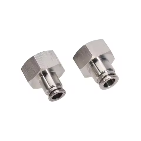 All Stainless Steel 8/9.5mm Push In to Female 5/8"BSP(Beer Thread) Dual O-ring Design Keg Coupler Be