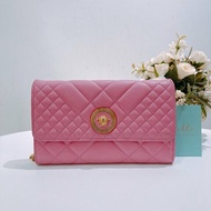 TW4688 Versace 范思哲翻蓋式鍊帶包包Quilted Clutch Chain Bag Leather Pink