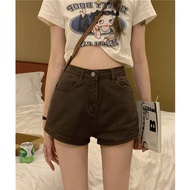 Elliot Cao Cấp Váy Denim Ngắn Cho Nữ 2022 Mới Quần Ống Rộng Có Dây Kéo Giảm Béo Phong Cách Cho Mùa H