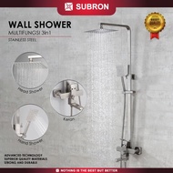 SUBRON Wall shower keran set Head Hand Shower Kran panas dingin stainless steel