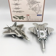 AMER F-22 Raptor Fighter Jet Model 1/100 เรียบเรียงแบบจำลองโลหะของเครื่องบินรบแบบซ่อนร่างการ์ตูนสำหร