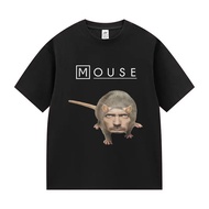 T-shirt grafik House/Mouse MD untuk lelaki dan wanita. T-shirt lengan pendek bersaiz besar yang kasu