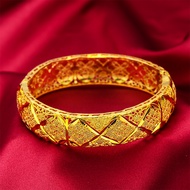 24K Gold Ladies Hollow Hollow Bracelet สร้อยข้อมือสำหรับผู้หญิงVintage Engraving Filigree Vietnam Sa