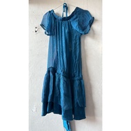 Ready Color party dress biru 1 piece