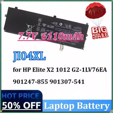N7.7V 6110mAh 47.04Wh JI04XL Laptop Battery for HP Elite X2 1012 G2-1LV76EA 901247-855 HSN-I07C HSTN