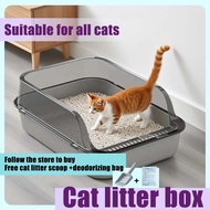 Large and medium cat litter box with scoop deodorizing and leak-proof easy to clean cat litter box
