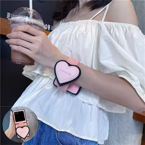 Luxurr Solid Color Case with Leather Love Heart Wrist Strap for for Motorola Razr 60 ultra 60 Pro Ra