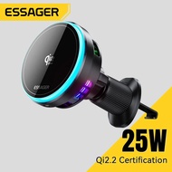Essager QI2.2 25W Magnetic Car Phone Holder Wireless Charger Stand For iPhone 17 16 15 Pro Max Charg