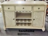 美式復古簡約經典風格珍珠白色典雅多功能實用餐邊櫃,酒櫃,玄關櫃,收納櫃. 呎吋:140L X 46D X 68H CM