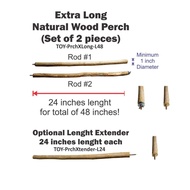 Magnifica Perch Extra Long Wood Perch 48 inches long, optionally extendable to 72 inches long