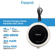 freemir Kompor Listrik Keramik Mini 19cm Multifungsi 800W - Putih [Bundle Wajan Mini 16cm]